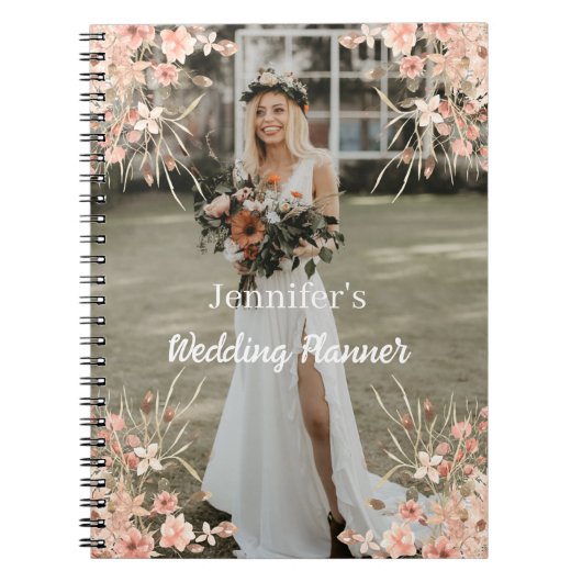 Elegante botanische boho foto weddingplanner notitieboek (Voorkant)