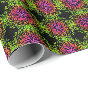 Elegante botanische boho kleurrijke mandala cadeaupapier