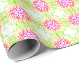 Elegante botanische boho kleurrijke mandala cadeaupapier