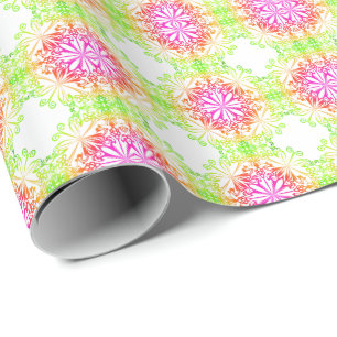 Elegante botanische boho kleurrijke mandala cadeaupapier