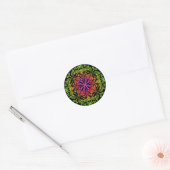 Elegante botanische boho kleurrijke mandala ronde sticker (Envelop)