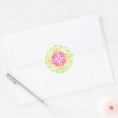 Elegante botanische boho kleurrijke mandala ronde sticker (Envelop)