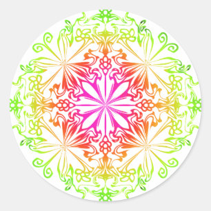 Elegante botanische boho kleurrijke mandala ronde sticker