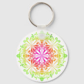 Elegante botanische boho kleurrijke mandala sleutelhanger (Voorkant)
