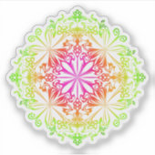 Elegante botanische boho kleurrijke mandala sticker (Voorkant)