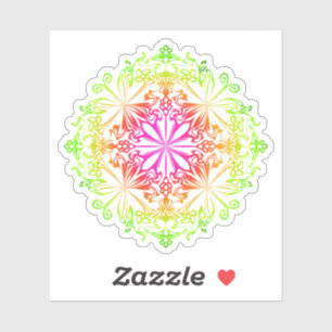 Elegante botanische boho kleurrijke mandala sticker