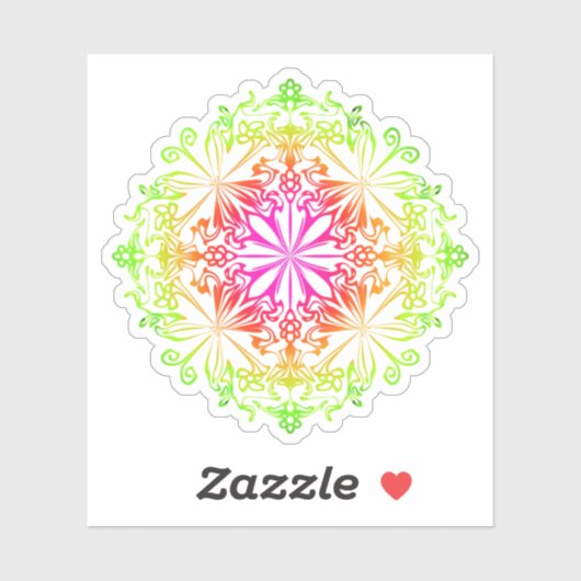 Elegante botanische boho kleurrijke mandala sticker (Vel)