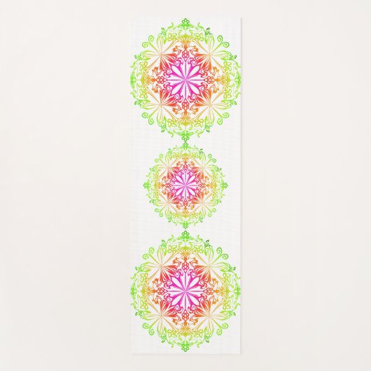 Elegante botanische boho kleurrijke mandala yogamat (Voorkant)