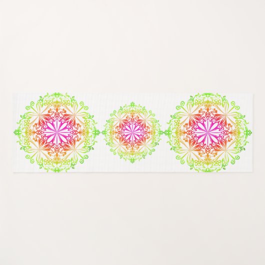 Elegante botanische boho kleurrijke mandala yogamat (Voorkant (horizontaal))