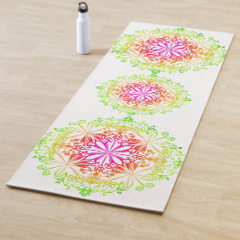 Elegante botanische boho kleurrijke mandala yogamat
