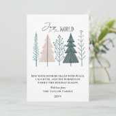 Elegante Botanische Boho Vreugde Kerstboom Feestdagenkaart (Staand voorkant)