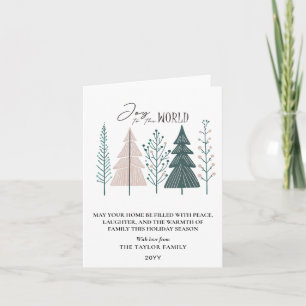 Elegante Botanische Boho Vrolijke Kerstboom Feestdagen Kaart