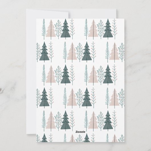 Elegante Botanische Boho Vrolijke Kerstboom Feestdagenkaart (Achterkant)