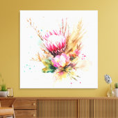 Elegante Botanische Boho Waterverf Floral Wall Art Canvas Afdruk (Insitu (Woonkamer))