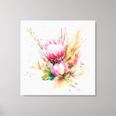 Elegante Botanische Boho Waterverf Floral Wall Art Canvas Afdruk (Voorkant)