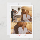 Elegante botanische boho wilde bloemen 4 foto brui kaart (Achterkant)