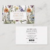 Elegante Botanische Boho Wildflower Tuinier Visitekaartje (Voorkant / Achterkant)
