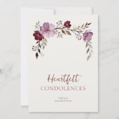 Elegante botanische bordeauxrood getinte condolean (Voorkant)