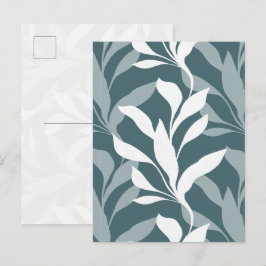Elegante botanische bosgroene bladschikking in Gra Briefkaart