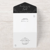 Elegante Botanische Branch Echte Folie 25-jarig ju All In One Uitnodiging (Buiten)