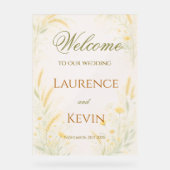 Elegante botanische bruiloft acryl bord (Voorkant)