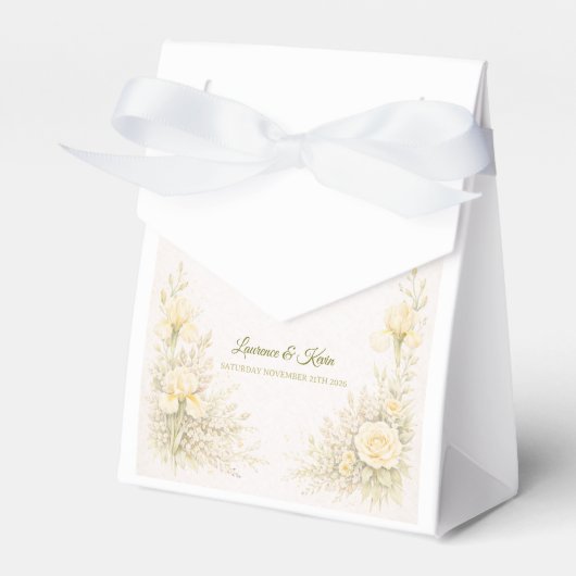 Elegante botanische bruiloft bedankdoosjes (Voorkant Zijde)