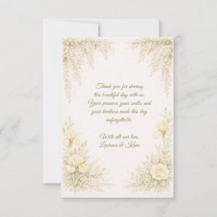 Elegante botanische bruiloft bedankkaart