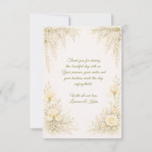 Elegante botanische bruiloft bedankkaart (Voorkant)