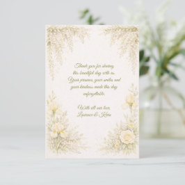 Elegante botanische bruiloft bedankkaart