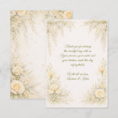 Elegante botanische bruiloft bedankkaart (Voorkant / Achterkant)