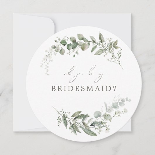 Elegante botanische bruiloft bruidsmeisje voorstel kaart (Voorkant)
