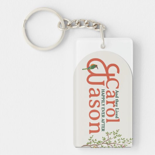 Elegante botanische bruiloft - gepersonaliseerd sleutelhanger (Voorkant)