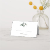 Elegante botanische bruiloft gevouwen plaatskaartje (Voorkant)