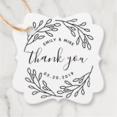 Elegante Botanische bruiloft gunst dank u Labels (Voorkant)