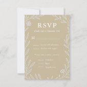 Elegante botanische bruiloft maaltijd keuze RSVP kaartje (Voorkant)