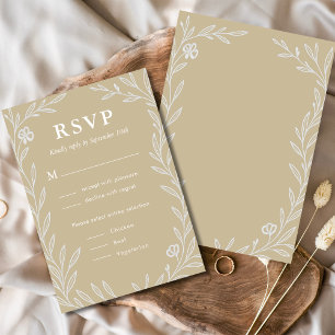 Elegante botanische bruiloft maaltijd keuze RSVP kaartje