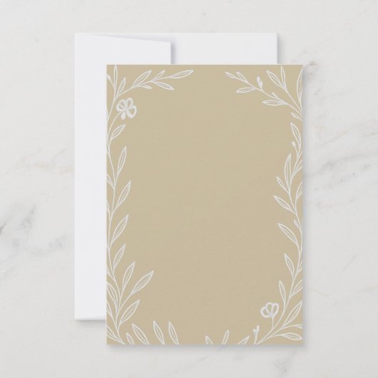 Elegante botanische bruiloft maaltijd keuze RSVP kaartje (Achterkant)