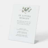 Elegante botanische bruiloft Memorial Reclamebord Met Voetstuk (Voorkant)