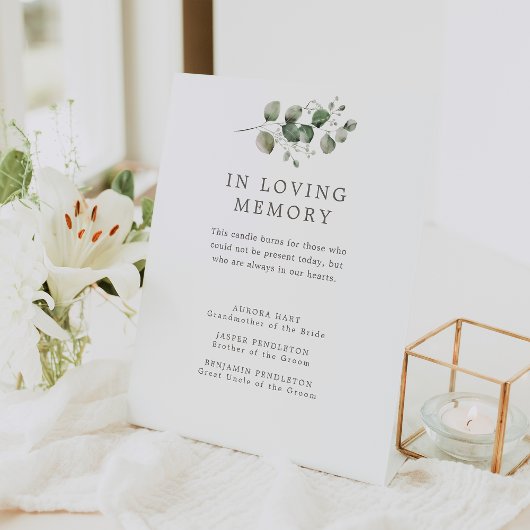 Elegante botanische bruiloft Memorial Reclamebord Met Voetstuk