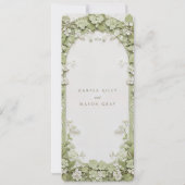 Elegante Botanische Bruiloft Menu Kaart (Achterkant)