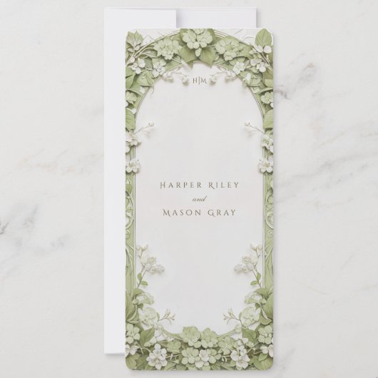 Elegante Botanische Bruiloft Menu Kaart (Achterkant)