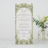 Elegante Botanische Bruiloft Menu Kaart (Staand voorkant)