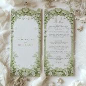 Elegante Botanische Bruiloft Menu Kaart