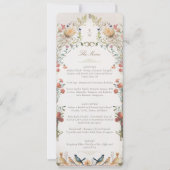 Elegante Botanische Bruiloft Menu Kaart (Voorkant)