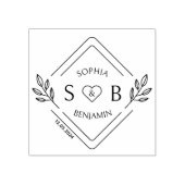 Elegante botanische bruiloft monogram rubberstempel (Afrduk)