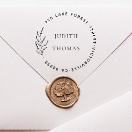 Elegante Botanische Bruiloft Namen Retouradres Zelfinktende Stempel