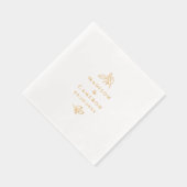 Elegante botanische bruiloft op maat echt goud folie servetten (Rechts)