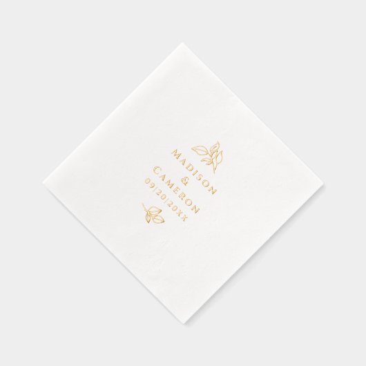 Elegante botanische bruiloft op maat echt goud folie servetten (Rechts)