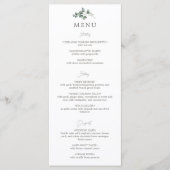 Elegante botanische bruiloft platte menu (Voorkant)