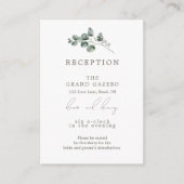 Elegante botanische bruiloft receptie informatiekaartje (Voorkant)